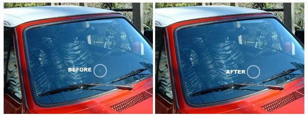 before after Cheap Auto Glass Repair in Houston